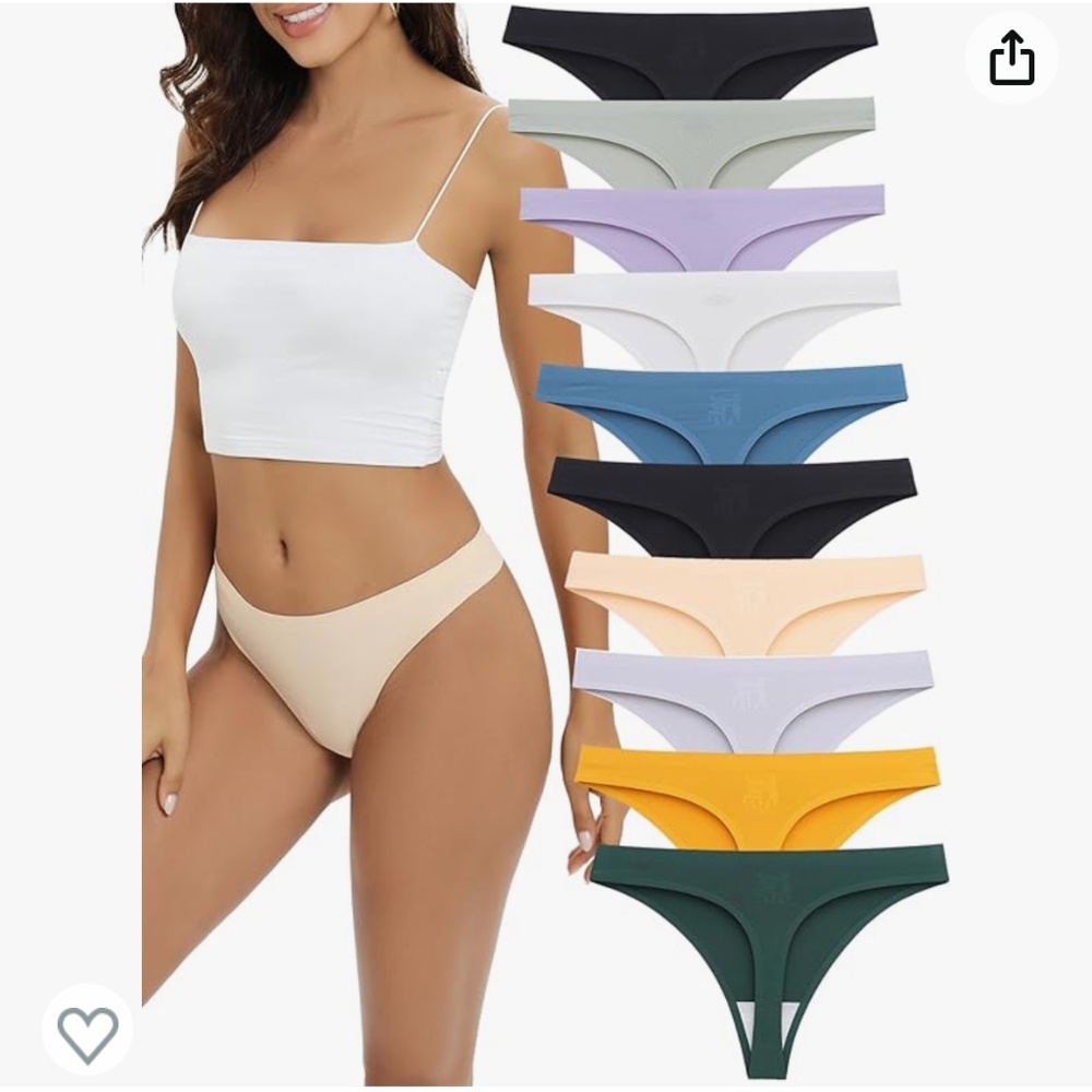 Seamless Thongs for Women 10 Pack Womens Underwear No Show Thong Panties